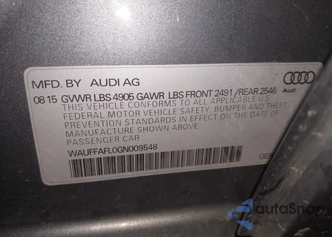 2016 Audi A4 2.0T Premium z USA, uszkodzony, nr VIN WAUFFAFL0GN009548